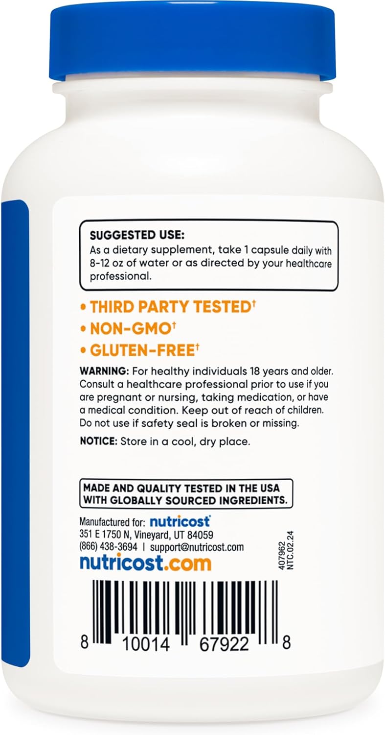 High Potency Folic Acid (Vitamin B9) 1000 mcg - 240 Capsules by Nutricost