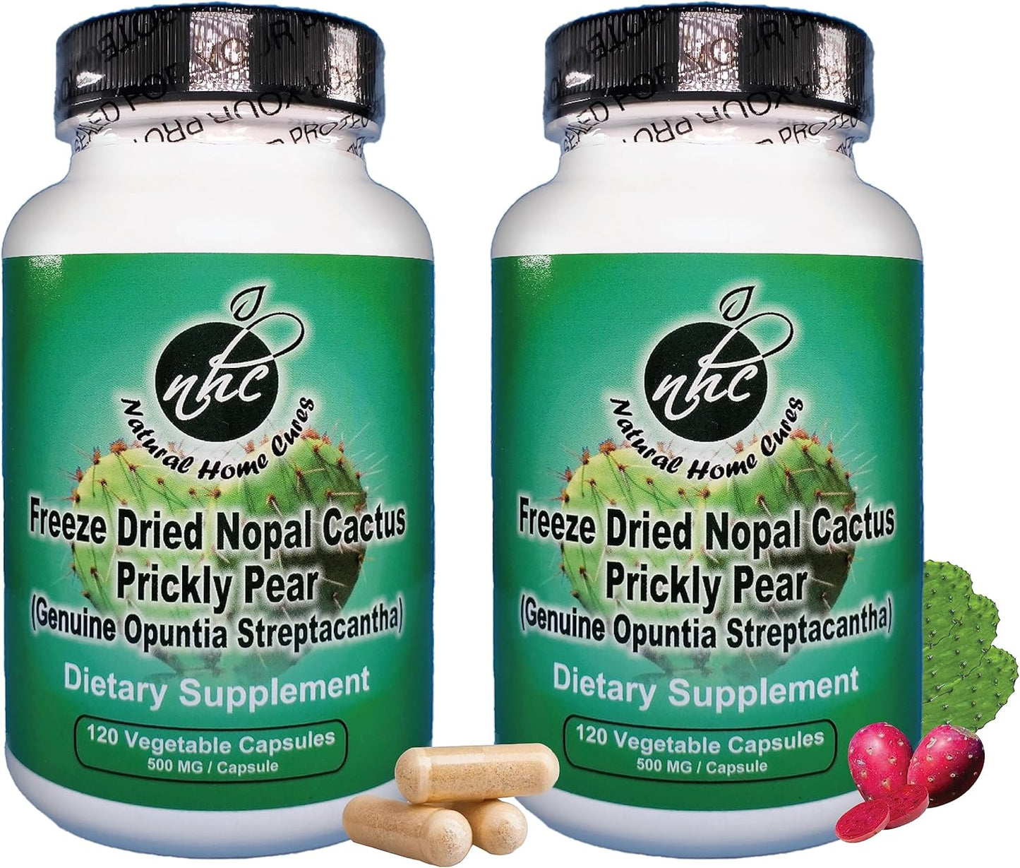 High Potency Freeze Dried Nopal Cactus Capsules - 60,000mg Mountain Grown Prickly Pear Supplements - Rich in Betalains & Nitrates - Non-GMO, Gluten & Sugar Free - 120 Veggie Capsules