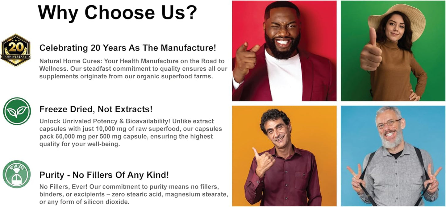 High Potency Freeze Dried Nopal Cactus Capsules - 60,000mg Mountain Grown Prickly Pear Supplements - Rich in Betalains & Nitrates - Non-GMO, Gluten & Sugar Free - 120 Veggie Capsules