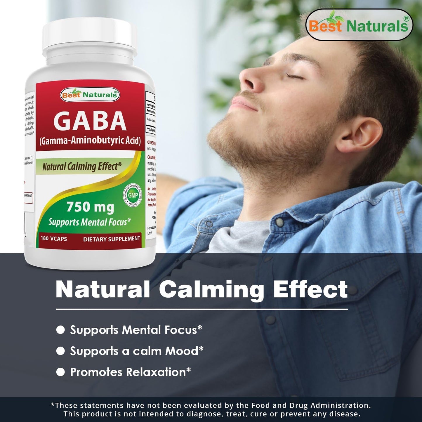 High Potency GABA and L-Theanine Supplement - 750mg GABA & 200mg L-Theanine for Maximum Benefits
