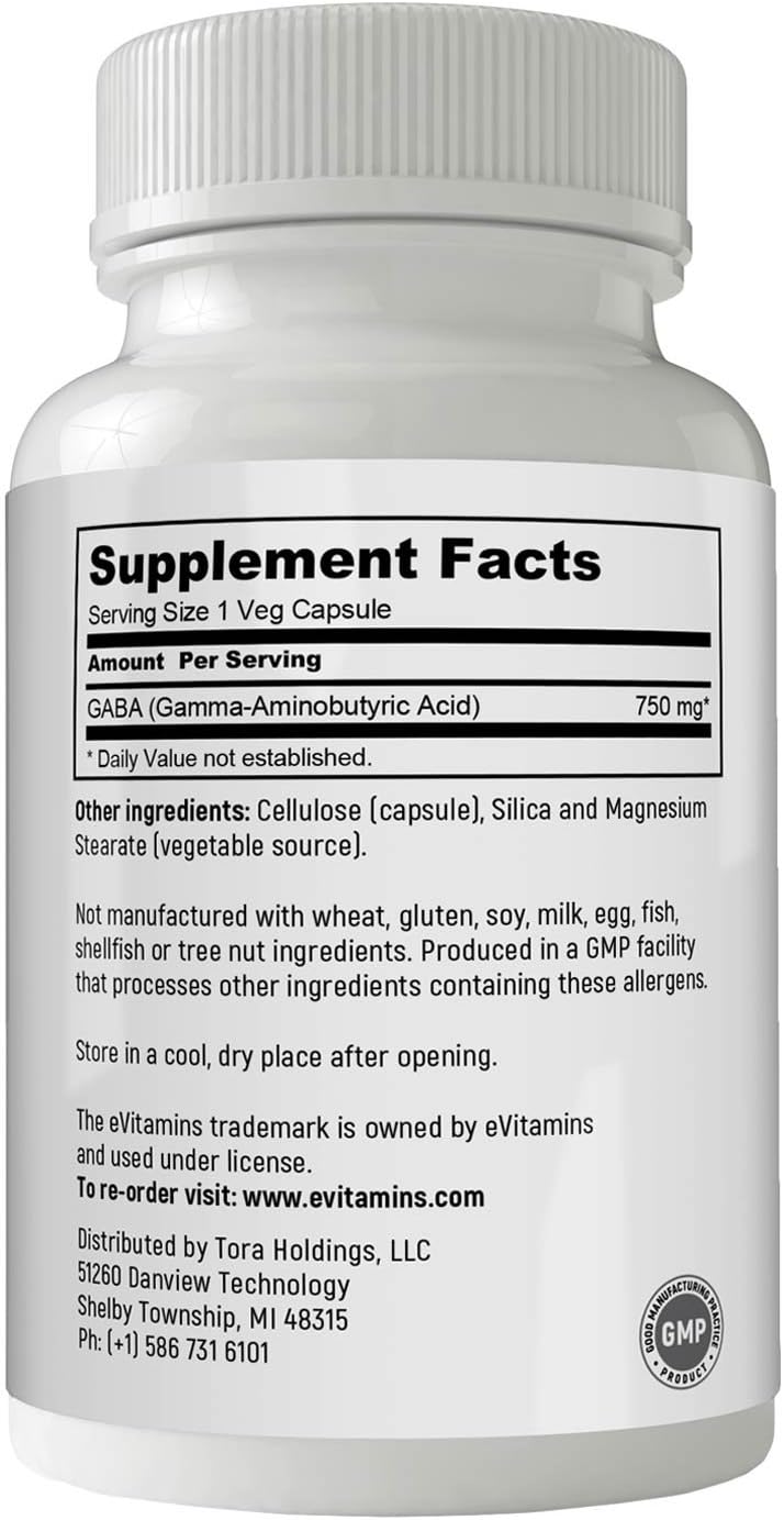 High Potency GABA Supplement for Improved Health - 750mg