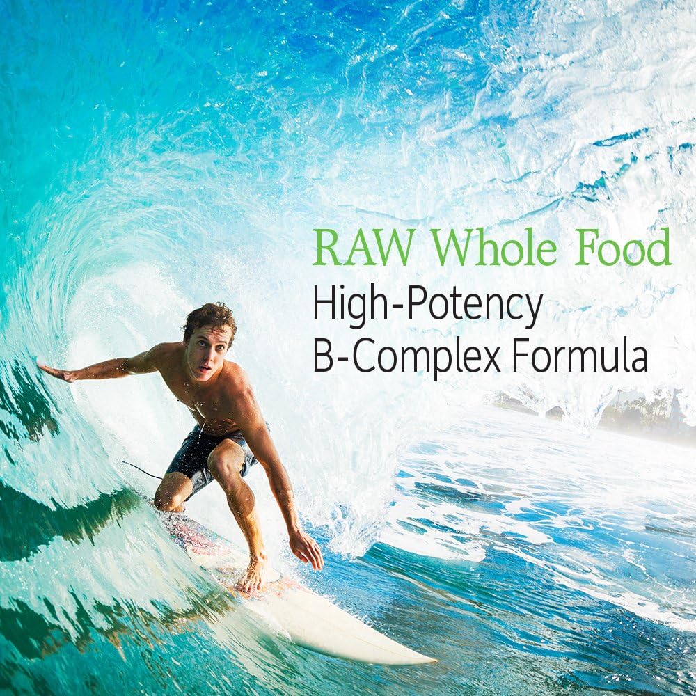 High Potency Garden of Life Raw B Complex - 60 Vegan Capsules with B Vitamins for Energy & Metabolism - Includes B2 Riboflavin, B1, B3, B6, Folate, B12, Biotin, Probiotics