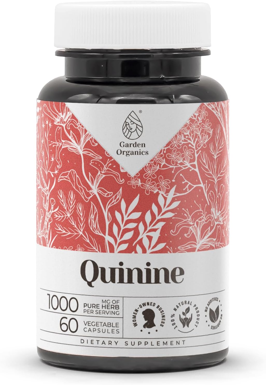 High-Potency Garden Organics Quinine Capsules - Herbal Dietary Supplement with Vegetable Capsules - 60 Count