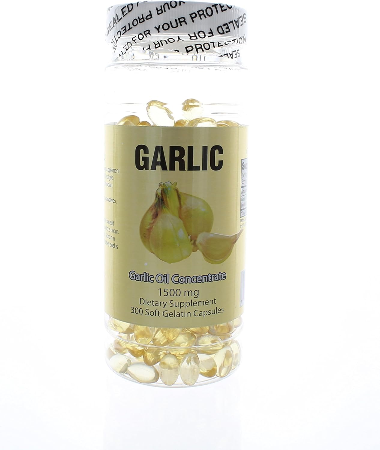 High-Potency Garlic Oil Concentrate 3MG (1500:1) 300 Capsules - Cholesterol-Free Supplement