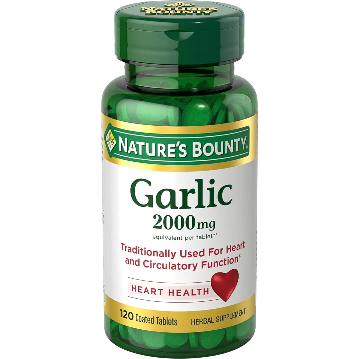 High Potency Garlic Supplement, 120 Tablets - Nature's Bounty 2000mg