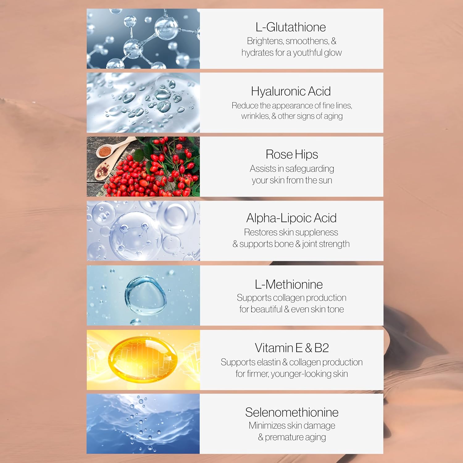 High Potency Glutathione Supplement with Alpha Lipoic Acid & Vitamin E - 90 Capsules - 1650mg Complex - 1 Bottle