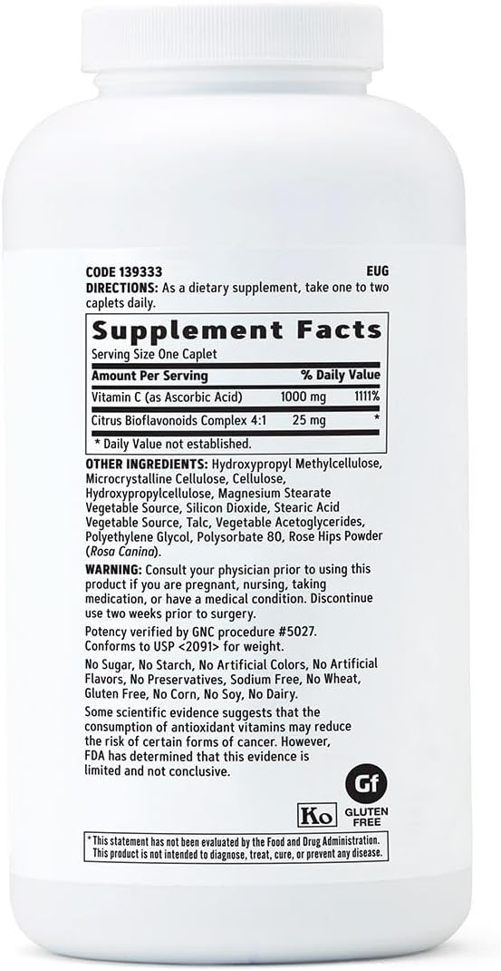 High Potency GNC Vitamin C Supplement - 1000 MG for Immune Support and Wellness - BoostGo Australia