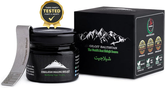 High Potency Gold Grade Himalayan Shilajit Resin for Men & Women | Authentic 50gm Pure Shilajit with Fulvic Acid +85 Trace Minerals | Optimal Health Support