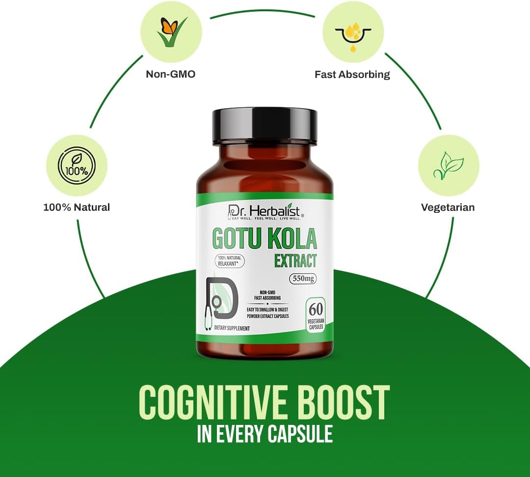 High Potency Gotu Kola Extract Capsules - 11000mg | 60 ct | 10:1 Centella Asiatica | Brain & Cognitive Support