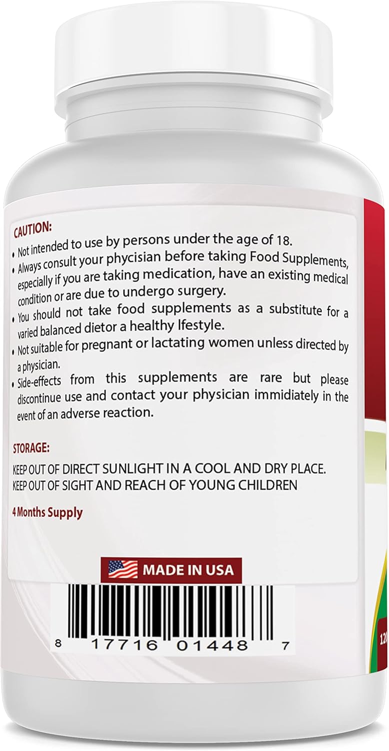 High Potency Grape Seed Extract 400mg Capsules - 120 Vegetarian Capsules - Antioxidant Supplement for Overall Health