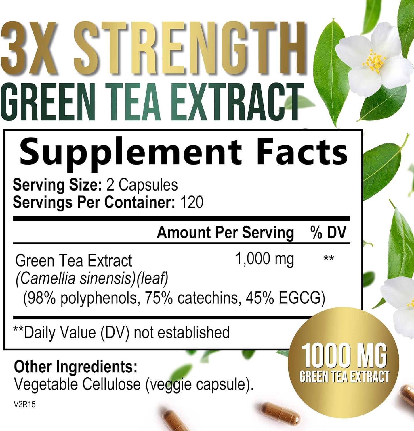 High Potency Green Tea Extract Pills with EGCG for Heart Health - Antioxidant Rich - 98% Polyphenols - 3X Absorption - Natural Energy - 240 Capsules - BoostGo Australia