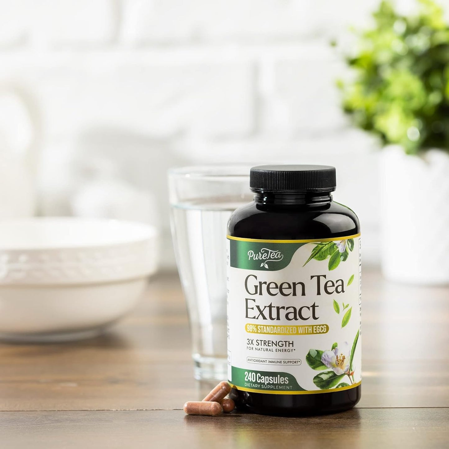 High Potency Green Tea Extract Pills with EGCG for Heart Health - Antioxidant Rich - 98% Polyphenols - 3X Absorption - Natural Energy - 240 Capsules - BoostGo Australia