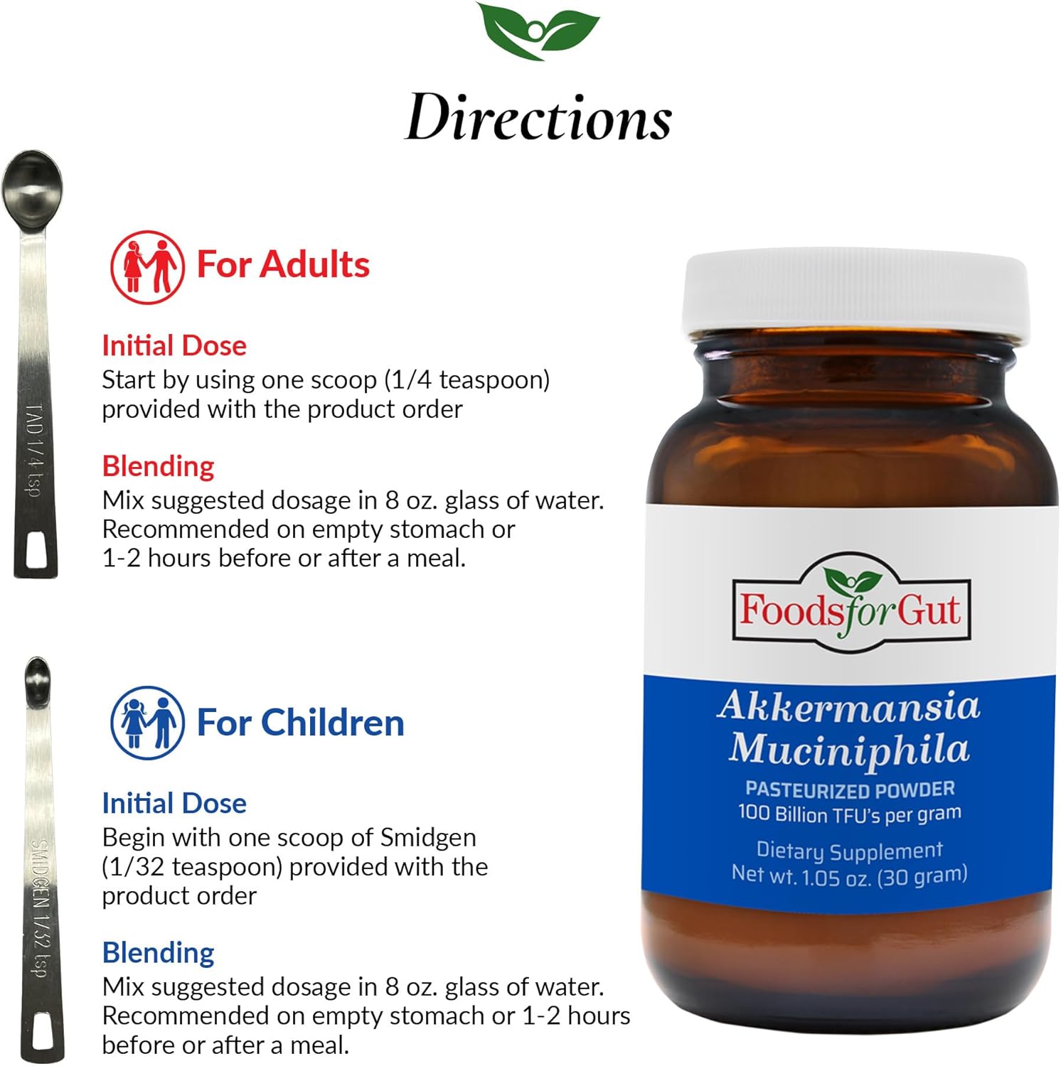 High Potency Gut Akkermansia Muciniphila Pasteurized Powder - 30g (1.05 oz) - 100 Billion TFU/g - Digestive & Immune Support