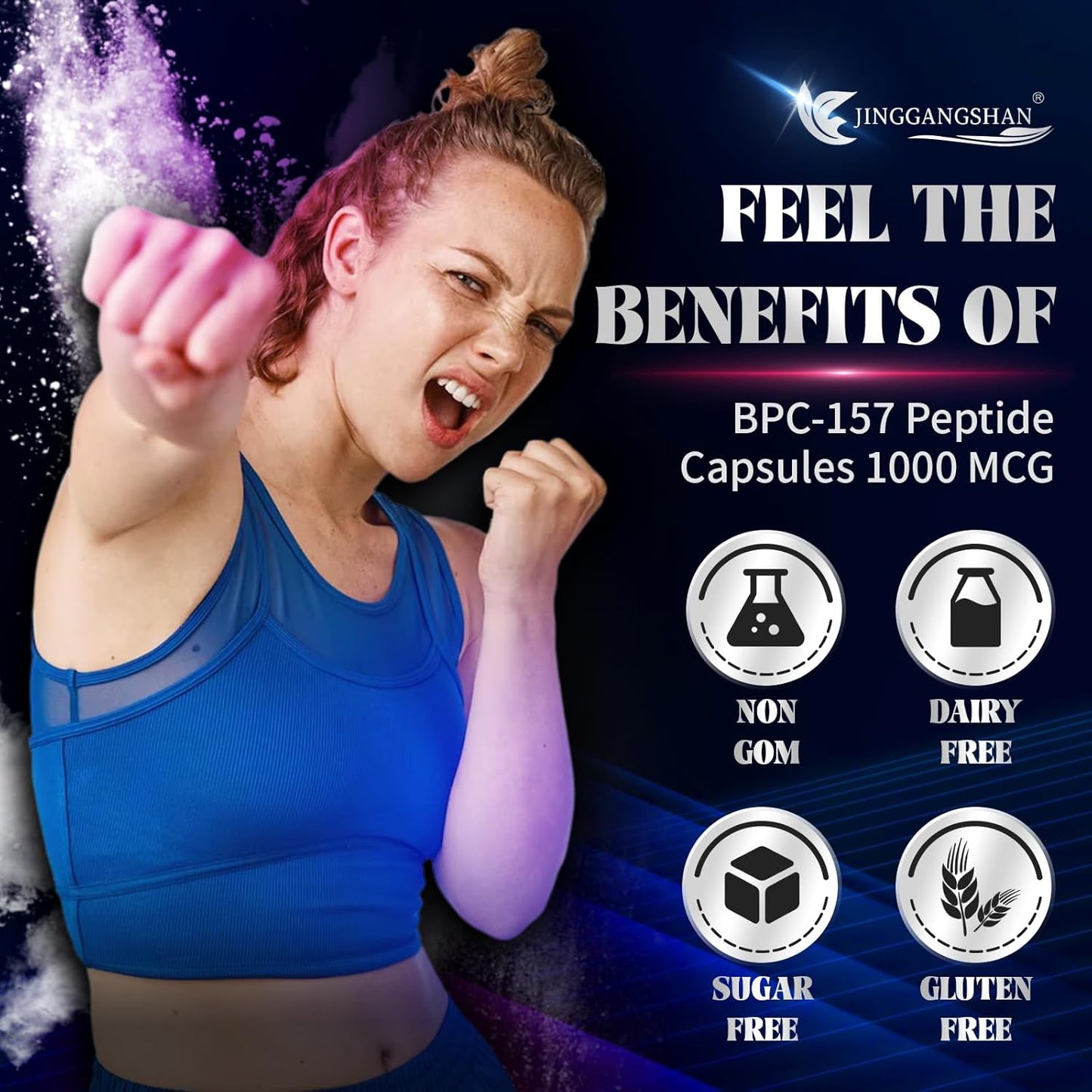 High Potency HAIION BPC 157 Peptide Capsules for Muscle & Workout Recovery - 1000 Mcg, 60 Capsules - Gluten Free Supplement for Faster Recovery and Gut Healing