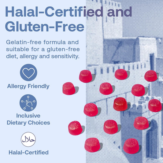 High-Potency Halal Biotin Gummy Vitamins for Hair, Skin & Nails - Vegan & Gluten-Free - 10,000mcg Per Serving