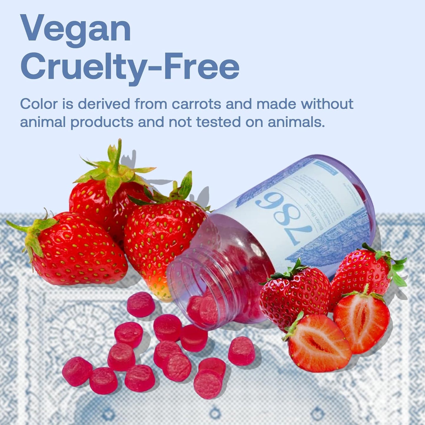 High-Potency Halal Biotin Gummy Vitamins for Hair, Skin & Nails - Vegan & Gluten-Free - 10,000mcg Per Serving