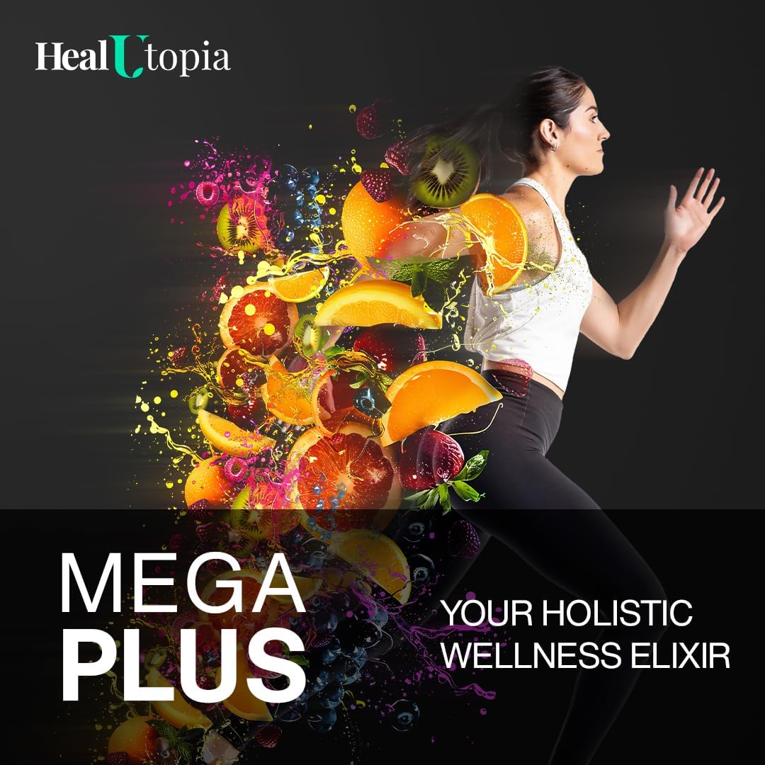 High Potency HealUtopia MegaPlus Super Antioxidant with Mulberry, Cistanche, Green Tea, Rosehip, Blueberry Extracts - Supports Immunity, Heart, Joint Health - Non-GMO, Made in USA - 30 Servings