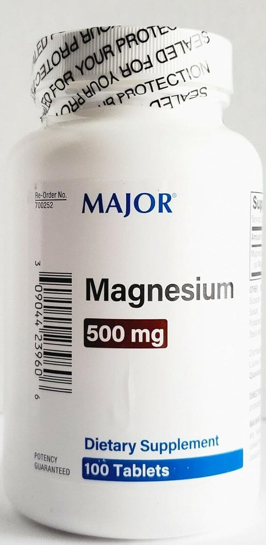 High Potency Heani Major Magnesium Oxide 500 mg - 100 Count x 2 Pack