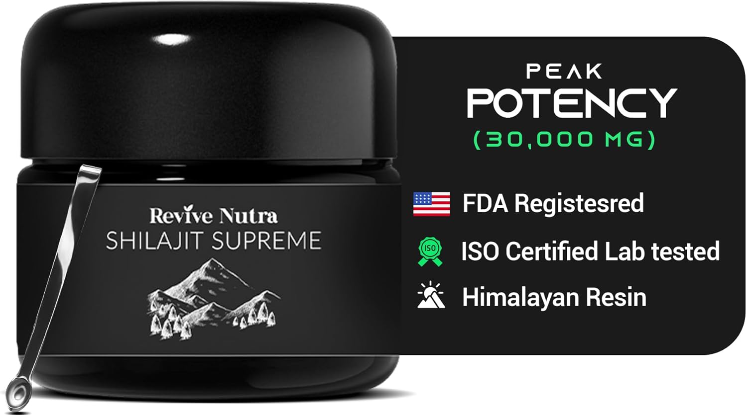 High Potency Himalayan Shilajit Resin for Men and Women - Premium Quality, 90 Days Sundried in Vacuum, 85+ Trace Minerals & Fulvic Acid, Lab Tested - Energy Boost and Immune Support, 30g