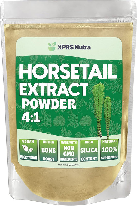 High Potency Horsetail Root Powder for Hair, Nails, and Bones - Vegan-Friendly Silica-Rich Extract (8 oz)