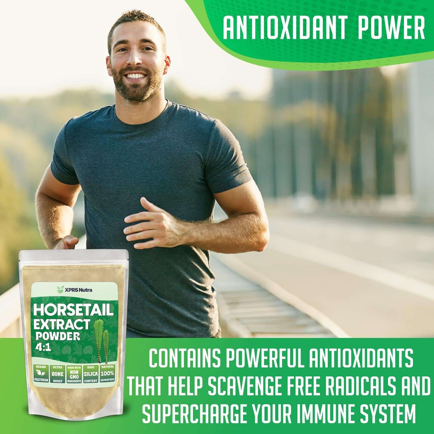 High Potency Horsetail Root Powder for Hair, Nails, and Bones - Vegan-Friendly Silica-Rich Extract (8 oz)