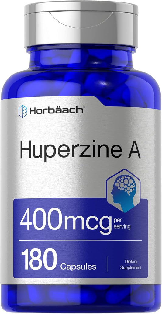 High Potency Huperzine A 400mcg Capsules - 180 Count | Non-GMO & Gluten Free Formula
