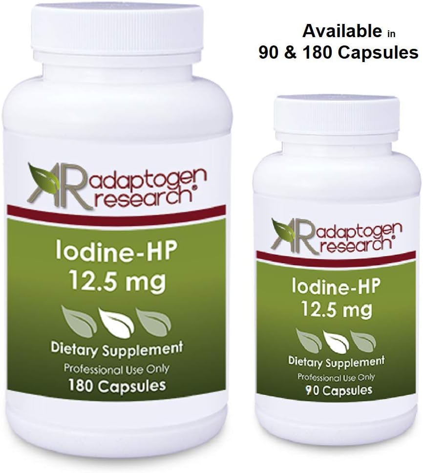 High Potency Iodine Complex - 12.5 mg with Sodium Iodide & Potassium Iodide - 180 Vegetarian Capsules by Adaptogen Research