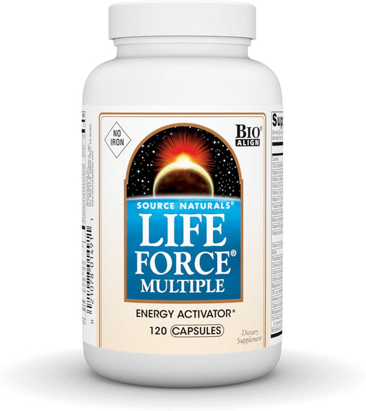 High Potency Iron-Free Daily Multivitamin with Essential Nutrients for Energy & Immune Support - 120 Capsules by Source Naturals