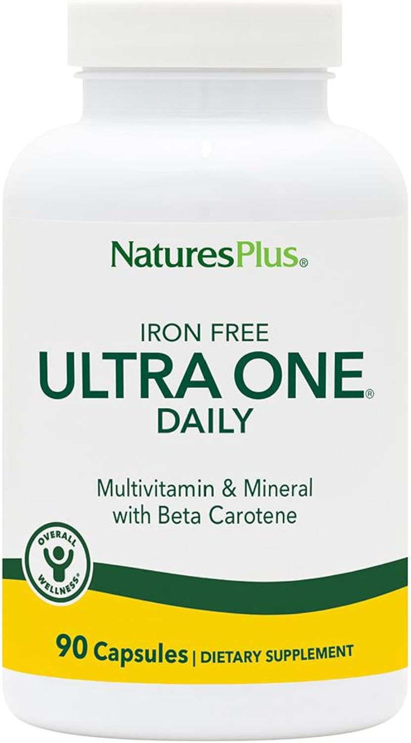 High Potency Iron-Free Multivitamin & Mineral Supplement - 90 Easy to Swallow Capsules for Natural Energy - Vegetarian & Gluten-Free - 90 Servings
