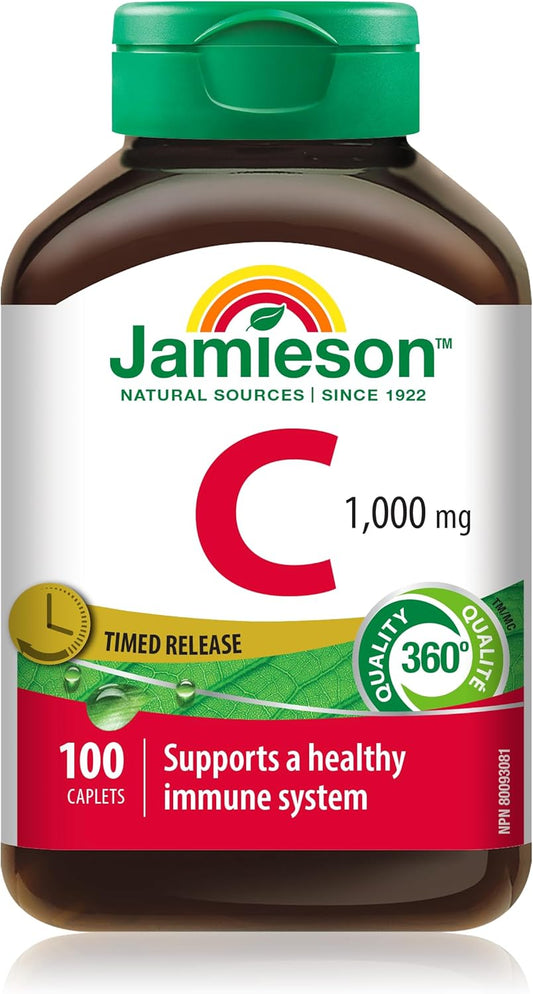High Potency Jamieson Vitamin C 1,000 mg - Slow Release Formula for Immune Support