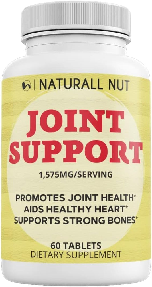 High Potency Joint Support Formula with Glucosamine, Chondroitin, MSM, Turmeric, Boswellia, Hyaluronic Acid, and Collagen - 60 Tablets, Non GMO, Antioxidant Relief for Men & Women