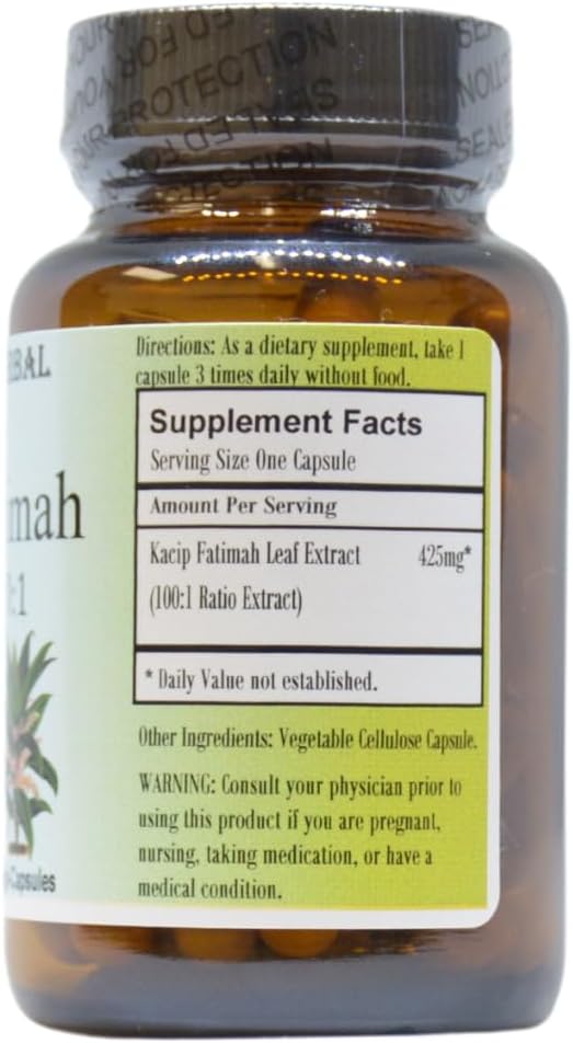 High-Potency Kacip Fatimah 100:1 Extract Capsules | Labisia Pumila Supplement for Women | 425mg | 60 Vegan Capsules