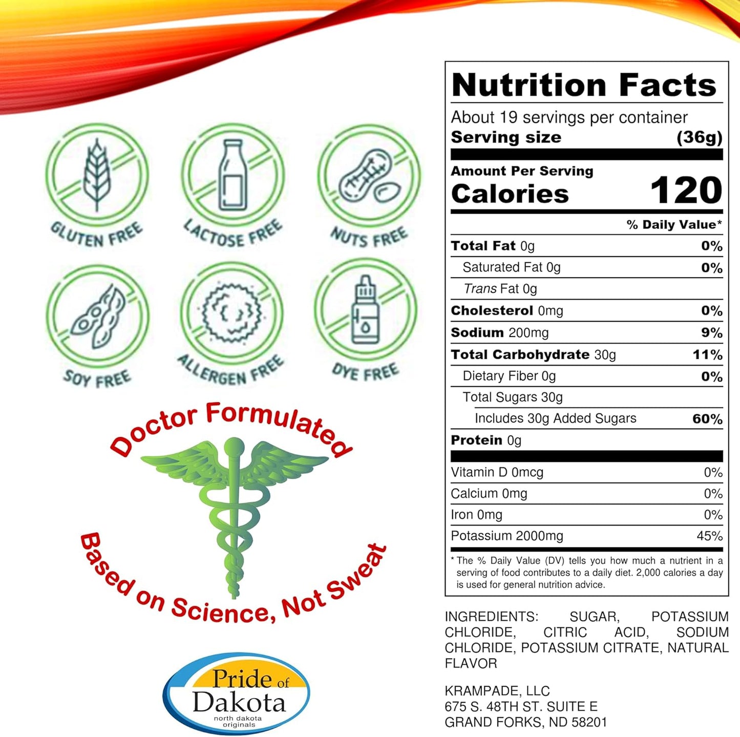 High Potency Krampade Electrolyte Powder with 2000 mg K+ for Cramp Relief and Hydration - More Effective Than Coconut Water