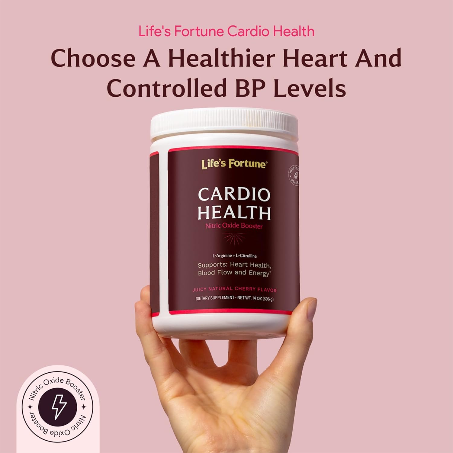 High Potency L-Arginine & L-Citrulline Supplement Powder - 5000mg & 1000mg, Nitric Oxide Health Booster for Endurance and Workout Performance - Cherry Flavor, 30 Servings