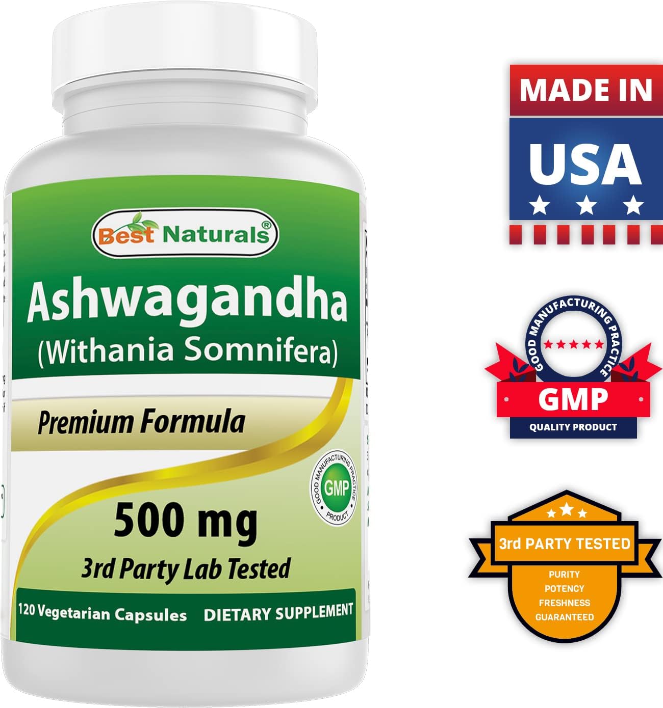 High Potency L-Carnitine 1000mg and Ashwagandha Extract 500mg Supplement for Energy and Stress Support