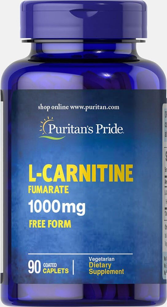 High Potency L-Carnitine Fumarate 1000mg Supplement - 90 Caplets by Puritan's Pride