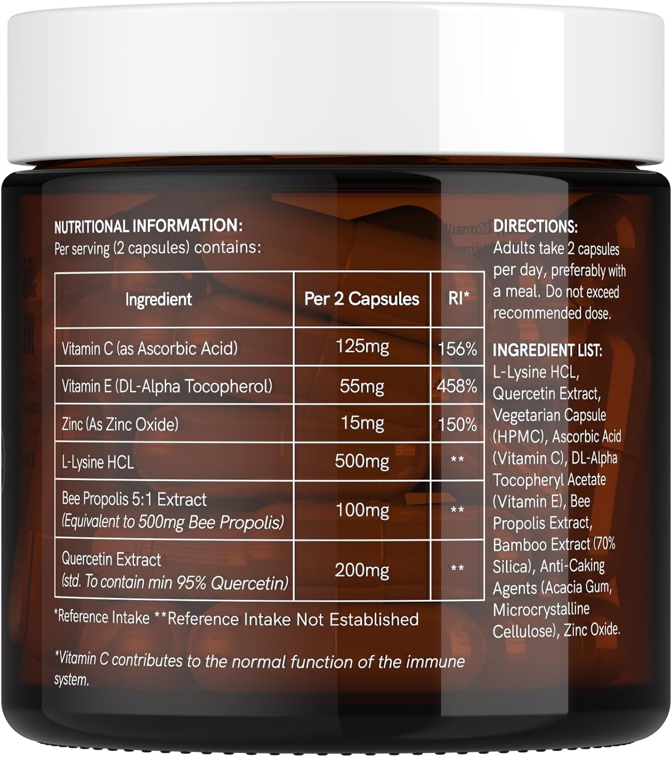 High Potency L-Lysine & Propolis Supplements for Immune Support with Quercetin, Vitamin C, E, and Zinc by Dr. Sosnowski
