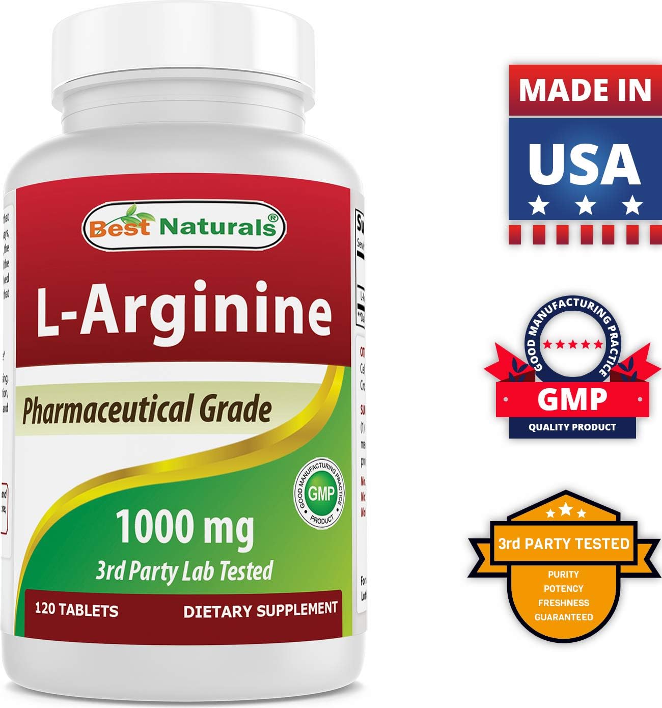 High Potency L-Proline 500mg and L-Arginine 1000mg Supplement for Optimal Health and Wellness