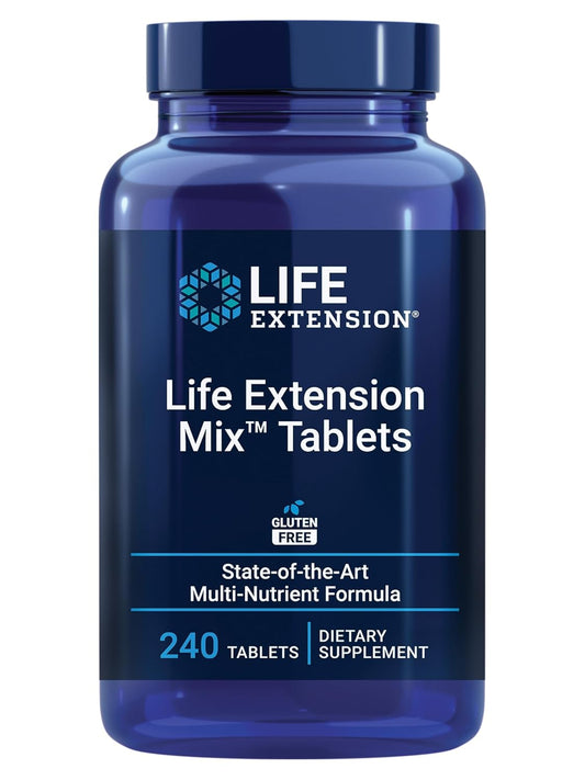 High-Potency Life Extension Mix Tablets with Vitamin C, B, D, E, Magnesium - Whole-Body Health & Healthy Aging Support - 240 Tablets