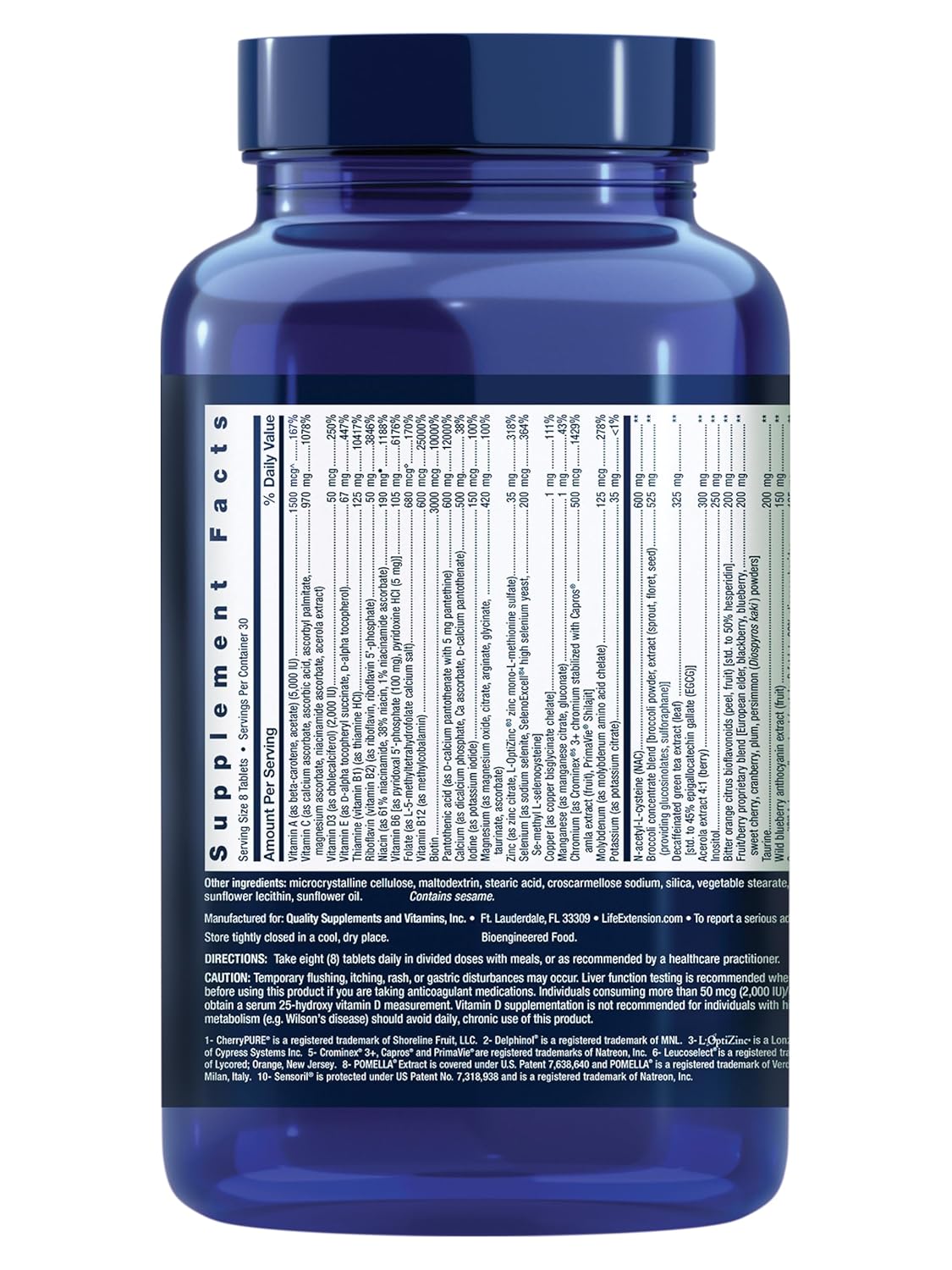 High-Potency Life Extension Mix Tablets with Vitamin C, B, D, E, Magnesium - Whole-Body Health & Healthy Aging Support - 240 Tablets