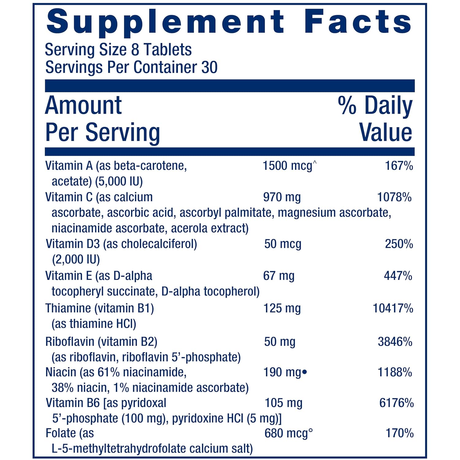 High-Potency Life Extension Mix Tablets with Vitamin C, B, D, E, Magnesium - Whole-Body Health & Healthy Aging Support - 240 Tablets