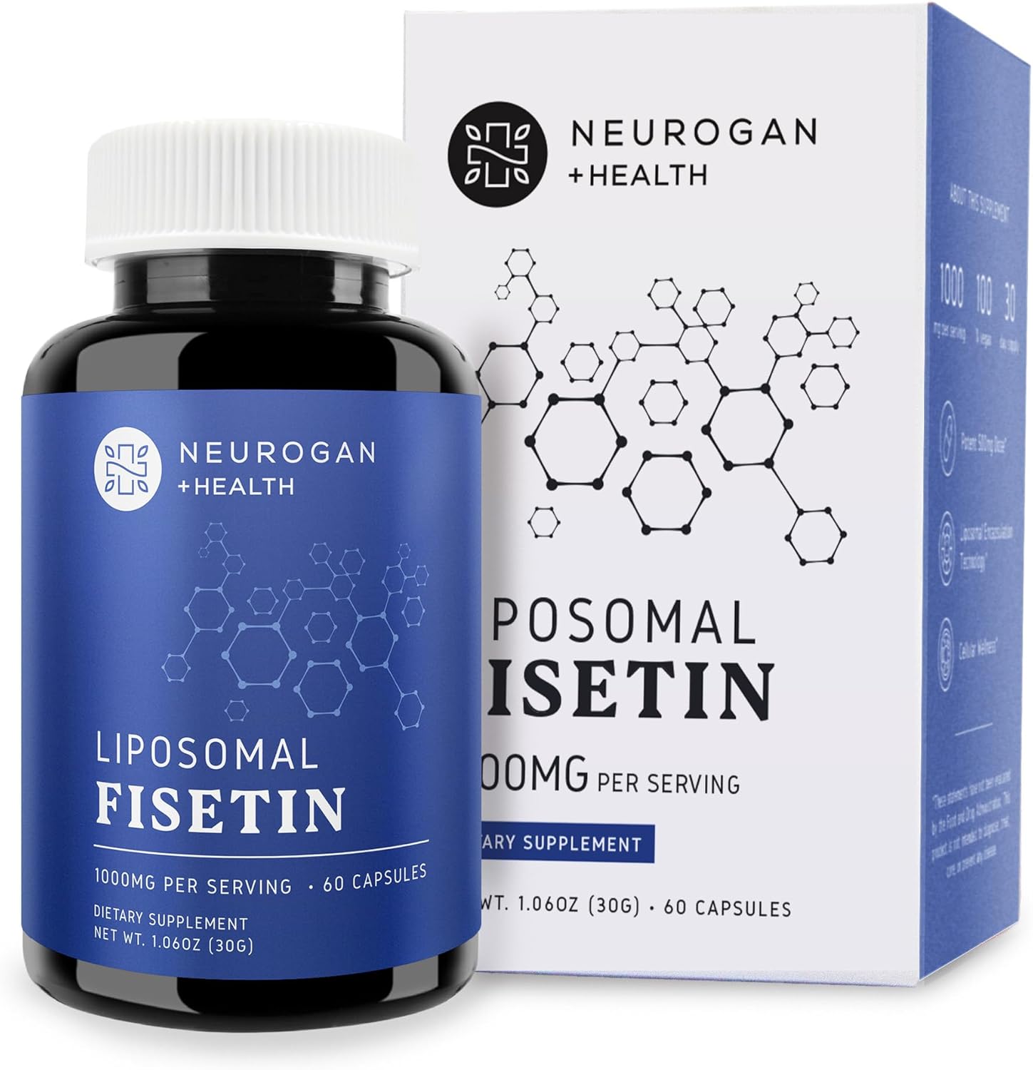 High Potency Liposomal Fisetin for Memory and Focus | 500mg Per Serving Brain Supplement | Polyphenol Rich Anti-Aging Formula | 60 Capsules