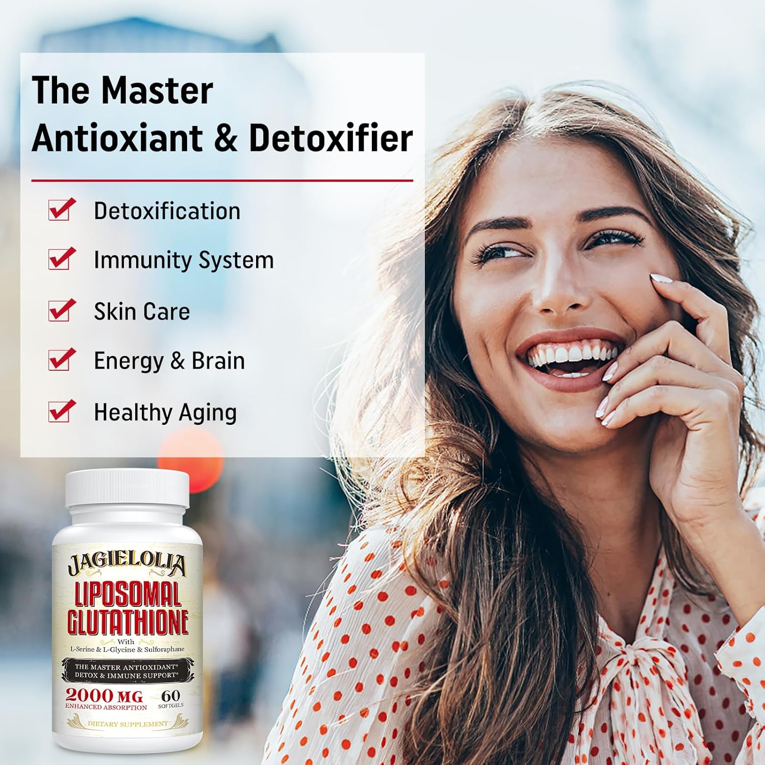 High Potency Liposomal Glutathione Softgels with L-Serine, L-Glycine & Sulforaphane - Enhanced Absorption for Antioxidant, Detox & Immune Support - 2000mg, 360 Count