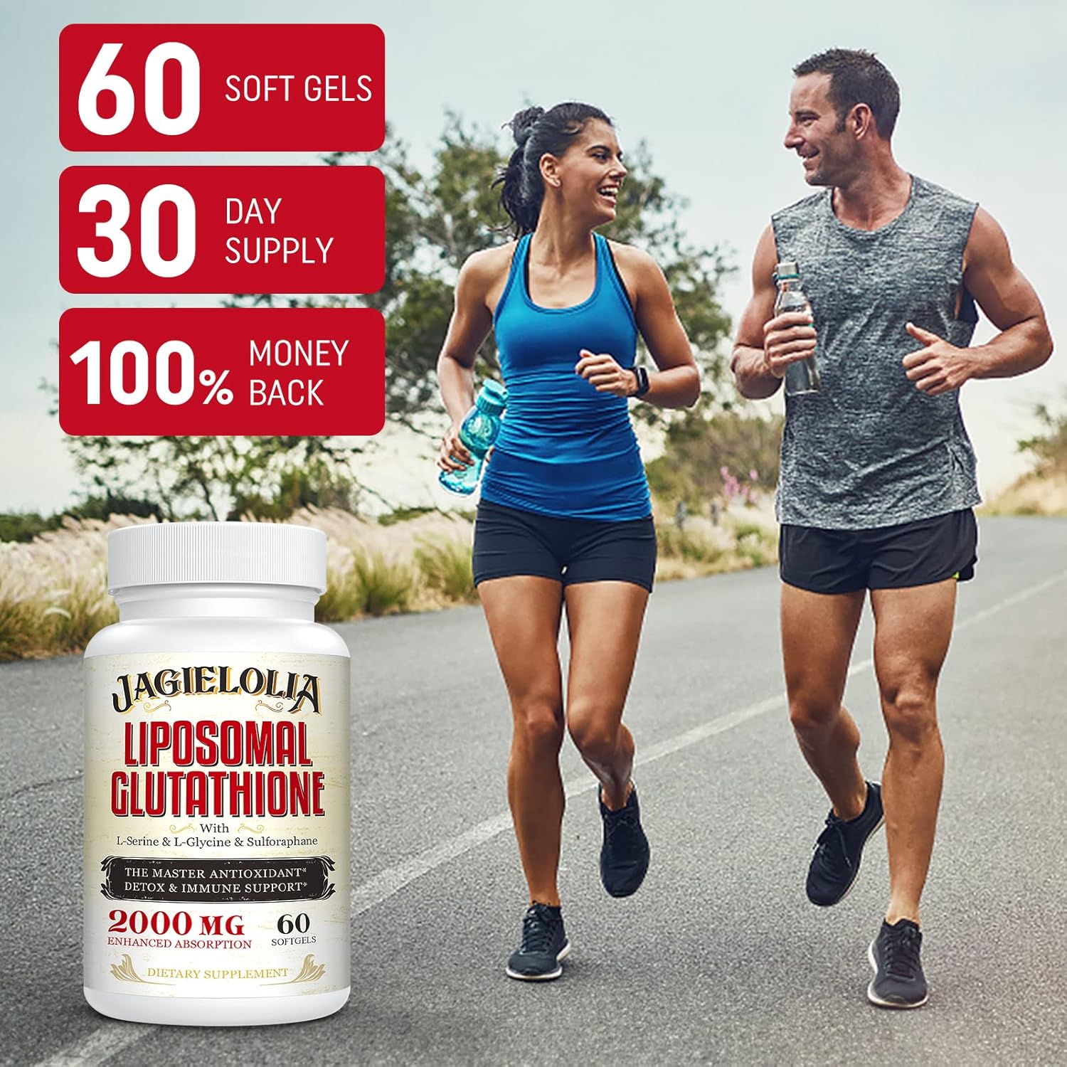 High Potency Liposomal Glutathione Softgels with L-Serine, L-Glycine & Sulforaphane - Enhanced Absorption for Antioxidant, Detox & Immune Support - 2000mg, 360 Count
