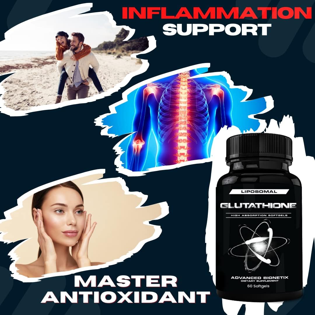 High Potency Liposomal Glutathione Supplement | 60 Softgels | Antioxidant w/Gluta-IV™ | 100X Absorption | Advanced Bionetix