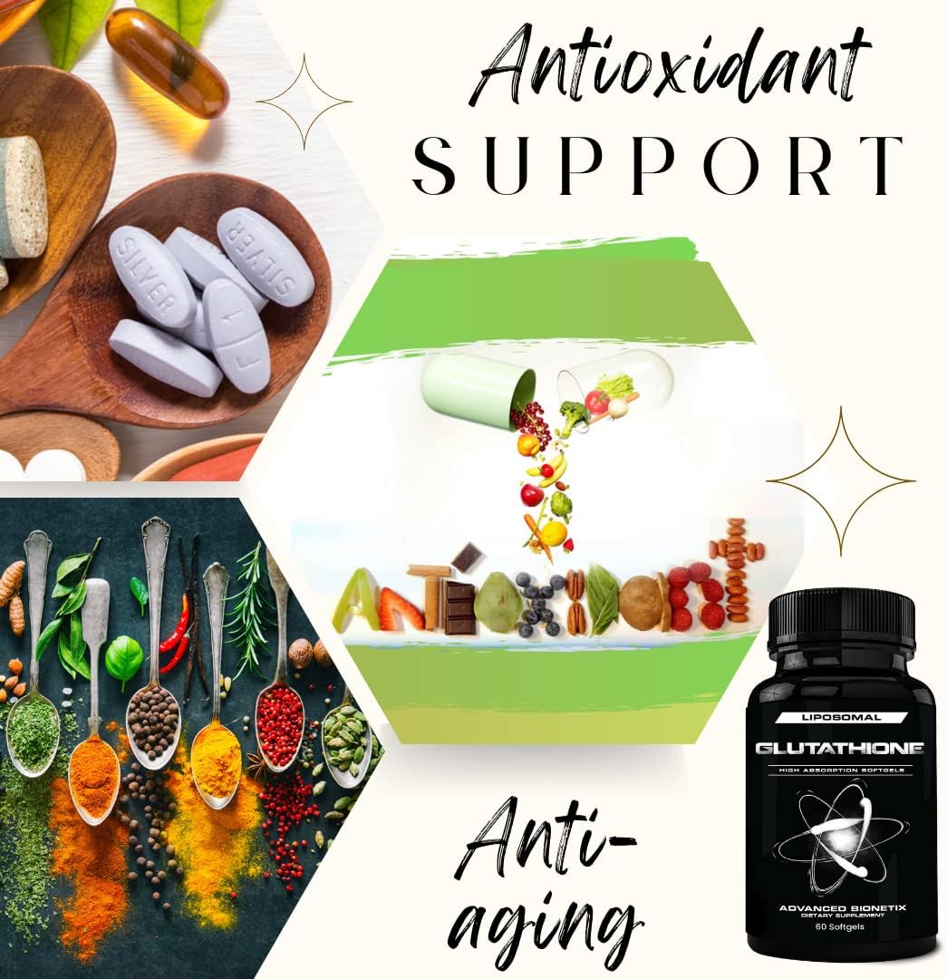 High Potency Liposomal Glutathione Supplement | 60 Softgels | Antioxidant w/Gluta-IV™ | 100X Absorption | Advanced Bionetix