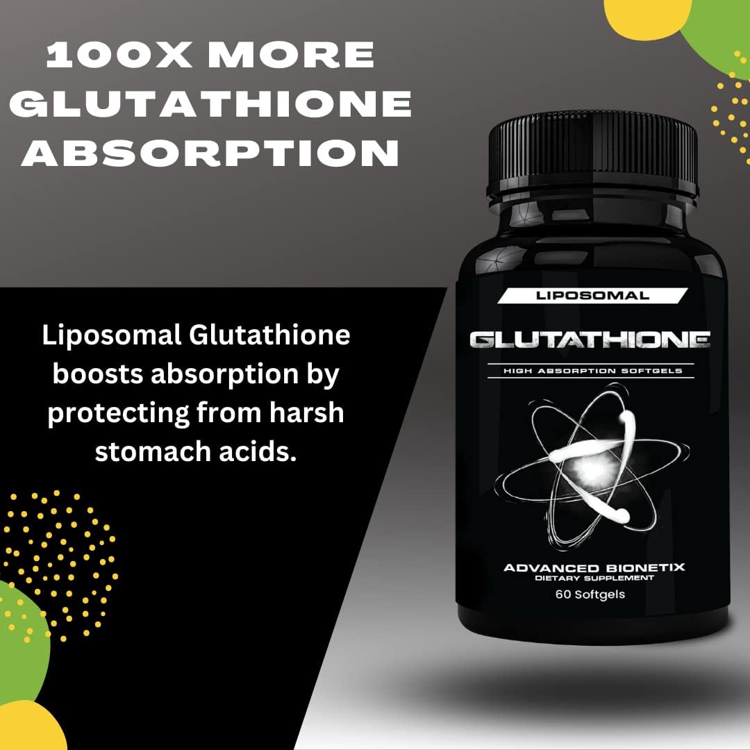 High Potency Liposomal Glutathione Supplement | 60 Softgels | Antioxidant w/Gluta-IV™ | 100X Absorption | Advanced Bionetix