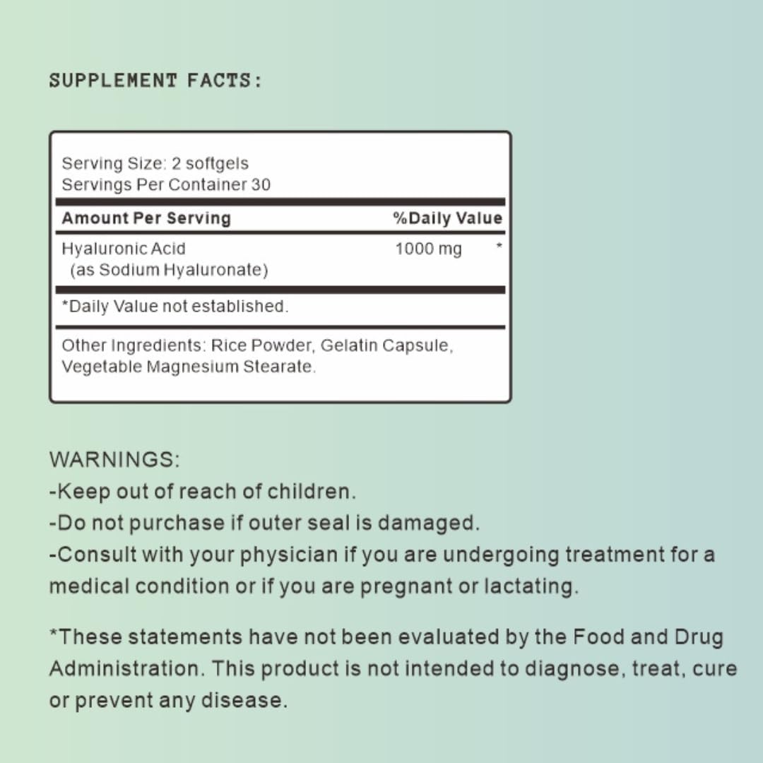 High Potency Liposomal Hyaluronic Acid Supplements - 1000MG Formula