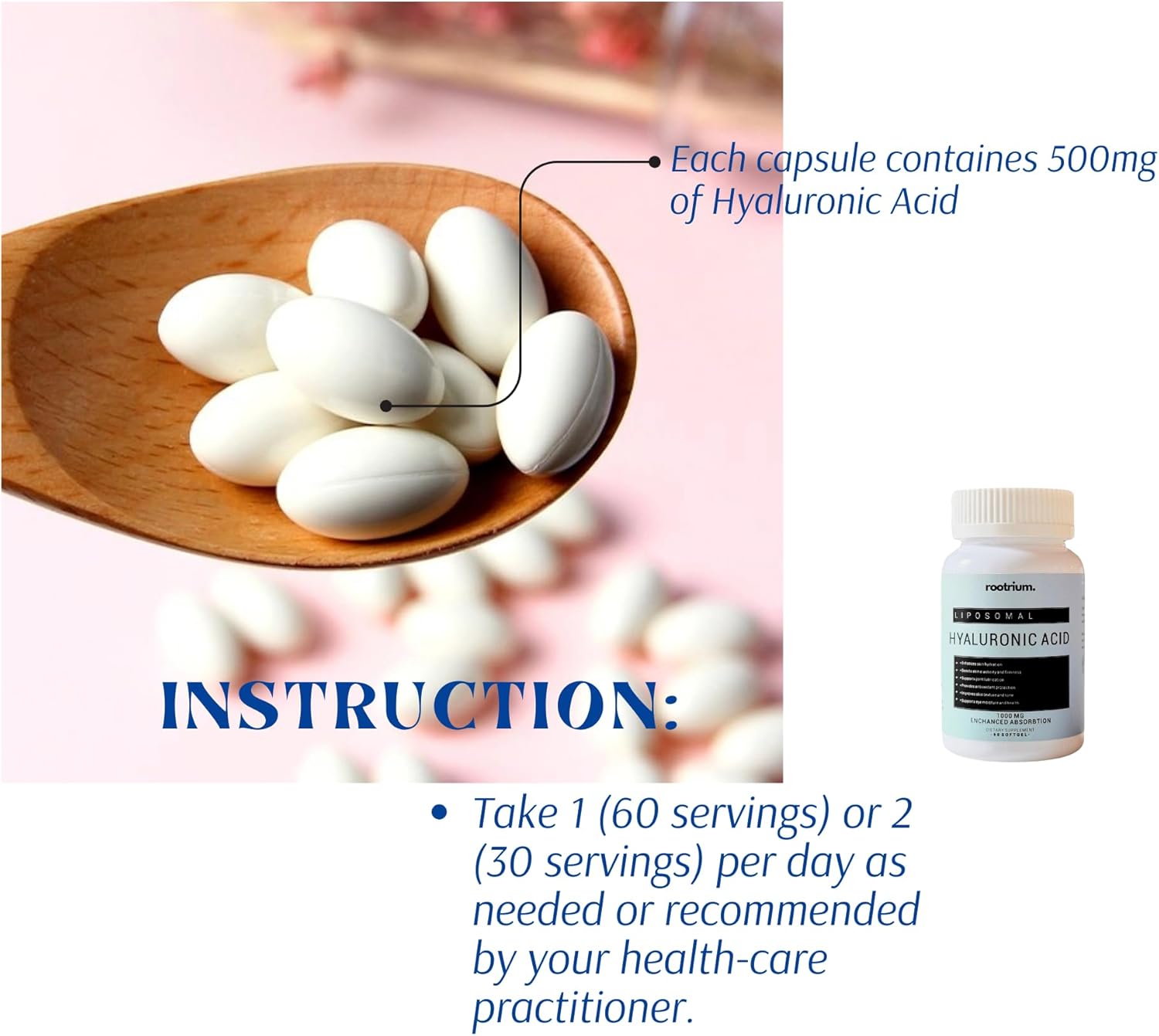 High Potency Liposomal Hyaluronic Acid Supplements - 1000MG Formula