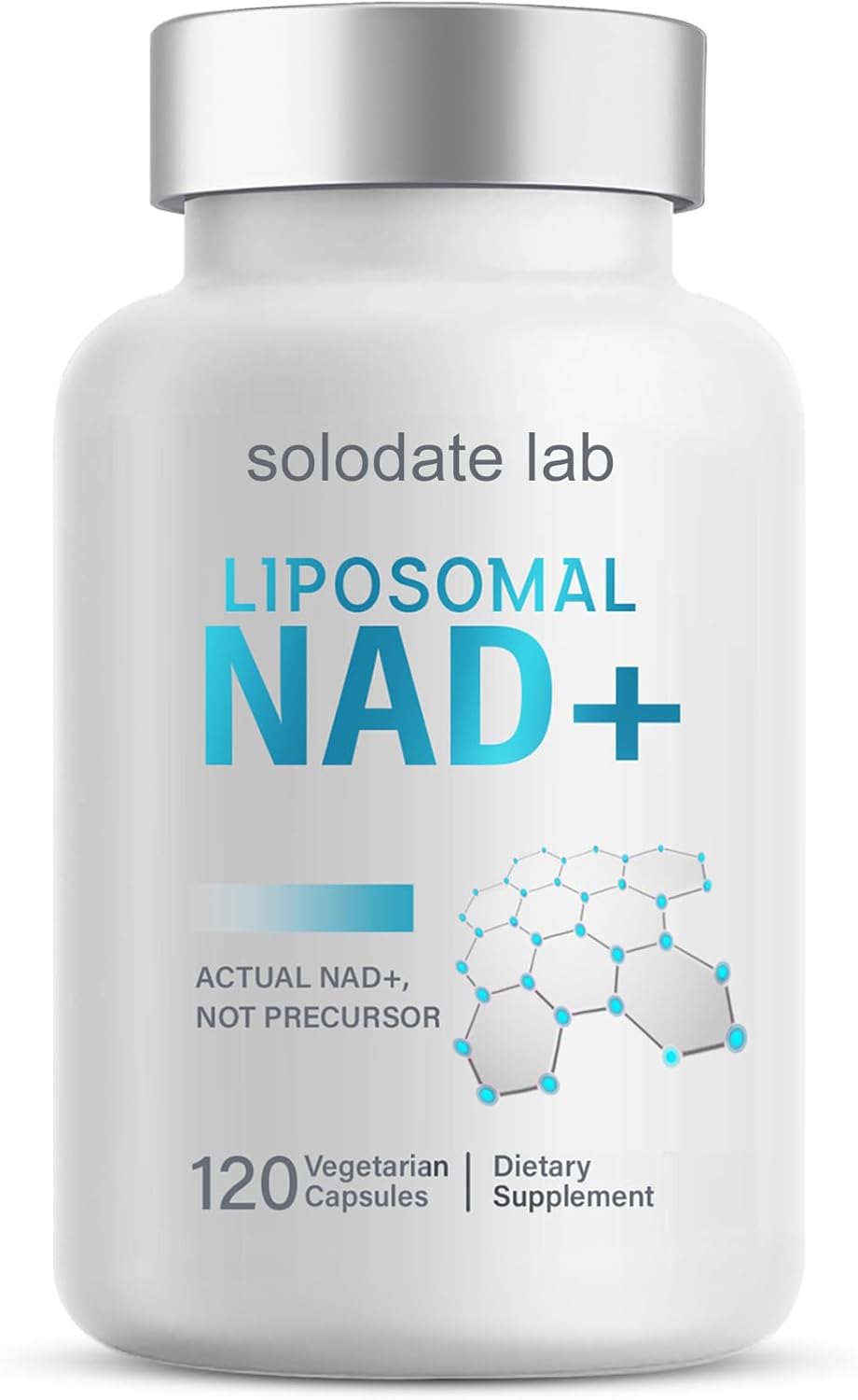 High Potency Liposomal NAD+ Supplement for Anti-Aging, Energy, Focus - 120 Capsules